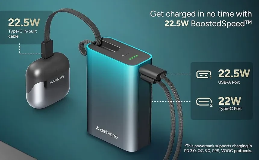 ambrane powerbank 20000 mAh