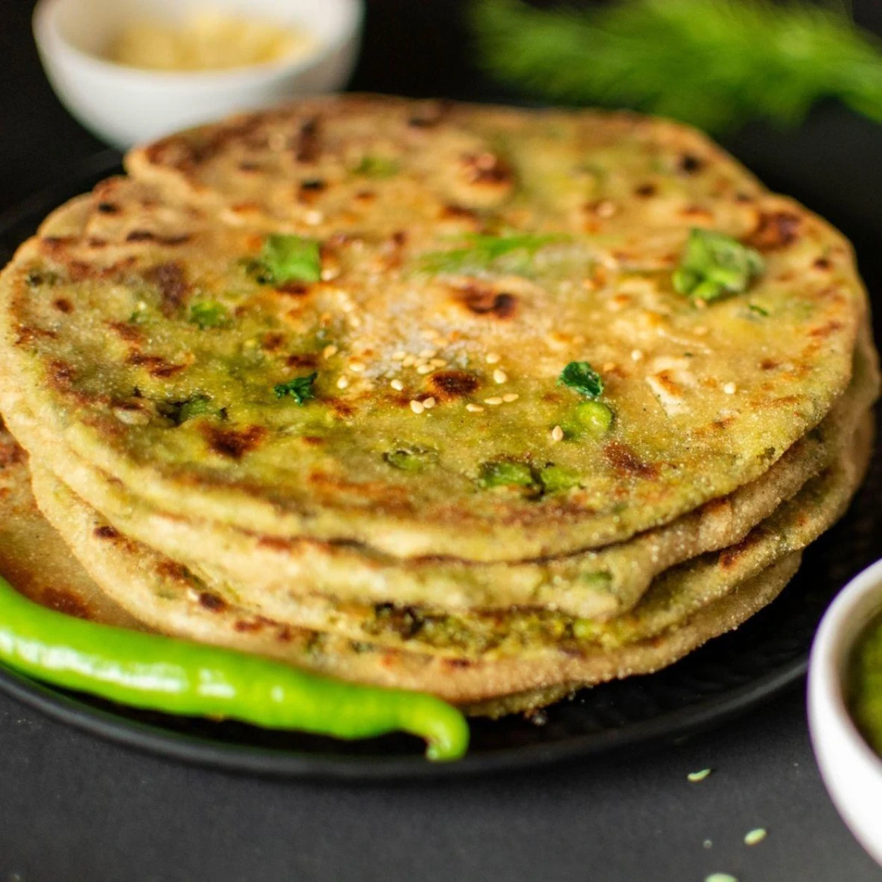 green mirchi prantha