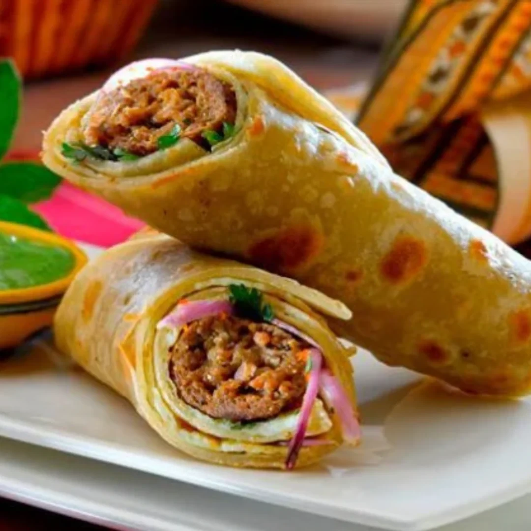 Egg Mutton Seekh Kebab Roll