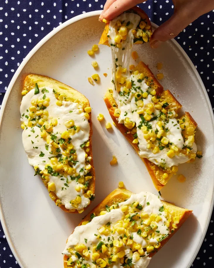 Stuffed Sweet Corn Chicken Garlic Bread