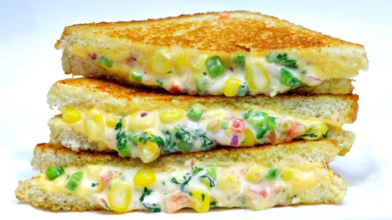 Cheese Creamy Corn Sandwich